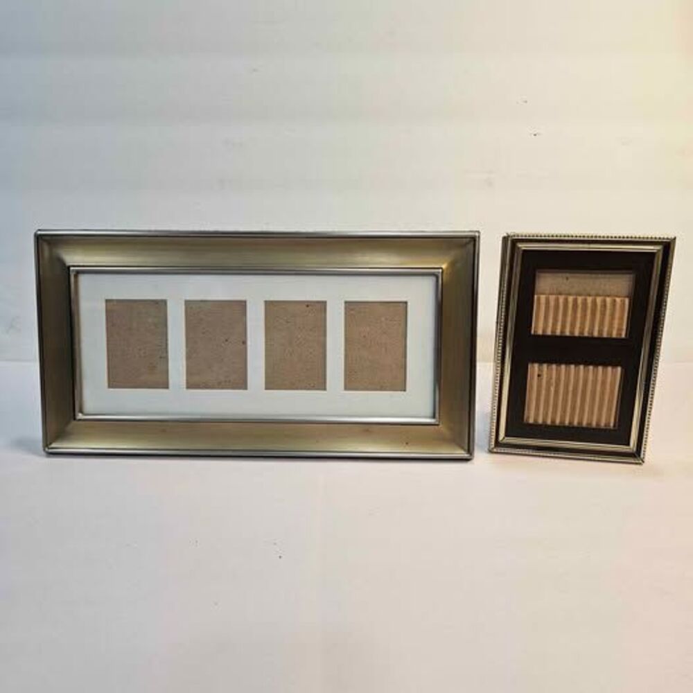 Set of 2 Gold and Black Multi-Photo Frames